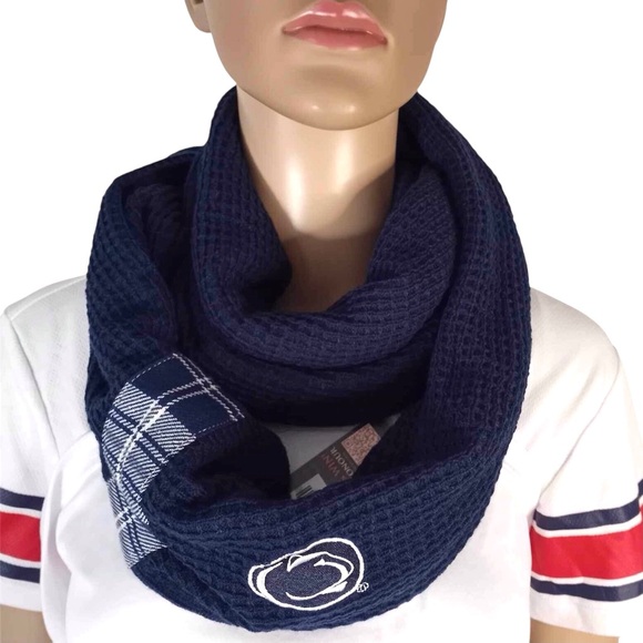 Penn State Nittany Lions Blue Thermal Waffle Knit Infinity Scarf One Size - Picture 1 of 7